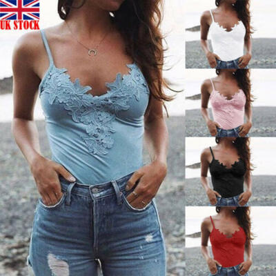 

Womens Summer Vest Tank Top Cami Shirt Strappy Slim Fit Blouse Basic Tee T-Shirt