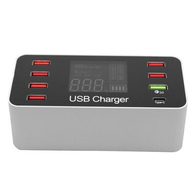 

Universal 8 Port Fast Charger Type-C Quick Charge QC 30 USB Phone Charging