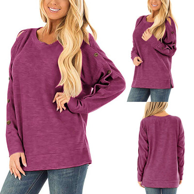 

Starmoon Women Casual Button T-Shirt Long Sleevel Tops Blouse Shirts Sweatshirt GYL