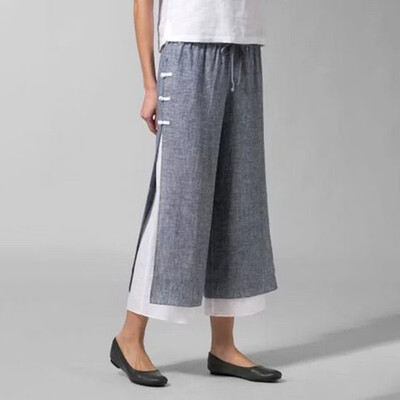 

Women Summer Loose Long Pants Palazzo Harem Holiday Boho Trouser Vintage Casual