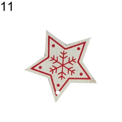 

20Pcs Snowflake Heart Star Wood Decor Christmas Tree Hanging Pendant Ornament