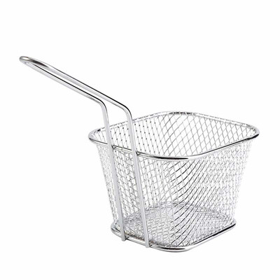 

Kitchen Tool Square Shape Fry Mini Oil Grid Leaky Net Stainless Steel Strainer Food Presentation Cooking French Fries Basket