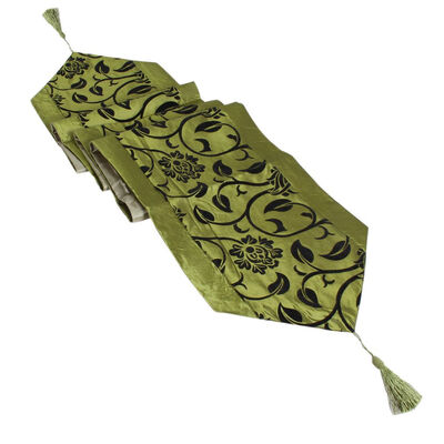 

Table Cloth Flower Tablecloth Party Wedding Decoration Raised Flower Blossom Flocked Damask Table Runner Cloth Cover