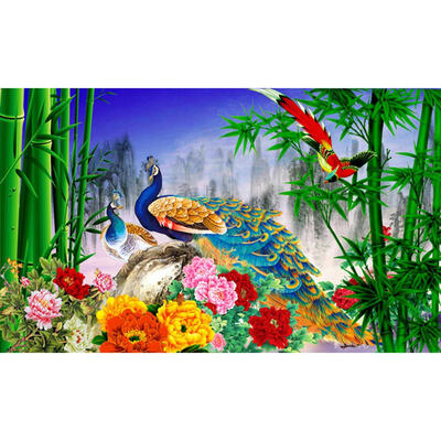 

5D DIY Full Drill Diamond Painting Peafowl View Cross Stitch Embroidery Kit