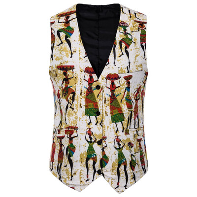 

Toponeto Mens Casual Vintage Ethnic Style Sleeveless Business Vest Top Waistcoat