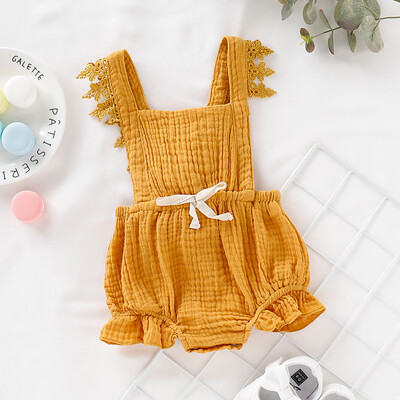 

Newborn Infant Baby Girl Lace Floral Romper Bodysuit Sleeeless Clothes Outfits