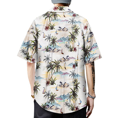 

Tailored Mens 3D New Summer Stripe Printed Short-Sleeved Shirt Fashion Blouse Top