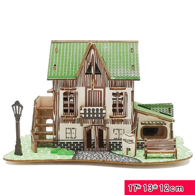 

Tailored 3D Wooden Puzzle DIY Building Model Dollhouse Style House Jigsaw Puzzle Kid Toys