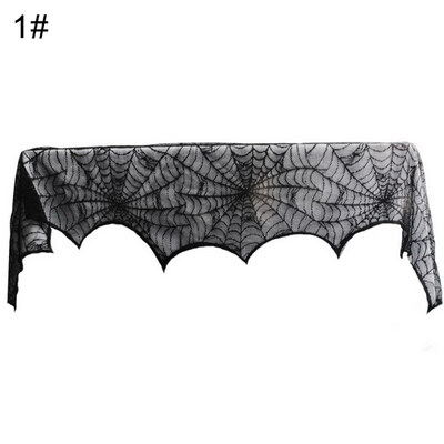 

Halloween Lace Spiderweb Fireplace Mantle Scarf Table Cloth Cover Party Supplies