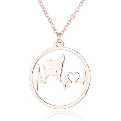 

Fashion Jewelry 1PC Popular Creative Paw Heartbeat Cartoon Dog Pendant Necklace Trendy For Women
