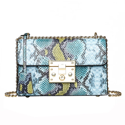 

Luxury Handbag Women Designer Bags Serpentine Leather Flap Clutch Purse Ladies Chain Shoulder Messenger Bags Sac A Main T30