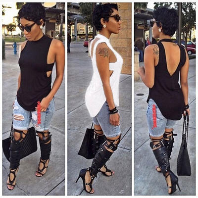 

Fashion Women Summer Vest Top Sleeveless Blouse Casual Tank Tops T-Shirt NEW