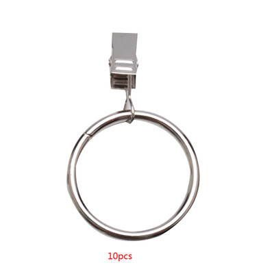 

10PCSSet Metal Window Shower Curtain Rod Clips Rings Drapery Clips Curtain Accessorries Home Window Supplies Tools