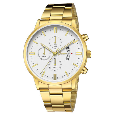 

Gobestart Mens Stainless Steel Quartz Analog Date Wrist Watch Sport Watches Gifts