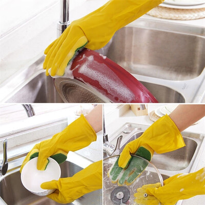 

Latex Glove Scrub Glove Scourer Pad Absorbent Sponge Cleaning Right Hand With Sponge