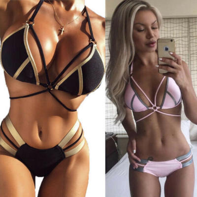 

Women High Waist Swimwear Bikini Set Push-up Padded Bra Bathing Suit Swimsuit