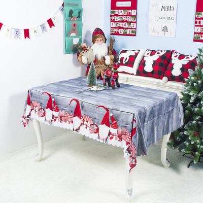 

Christmas Tablecloth Polyester Rectangular Table Cover Holiday Party Home Deco