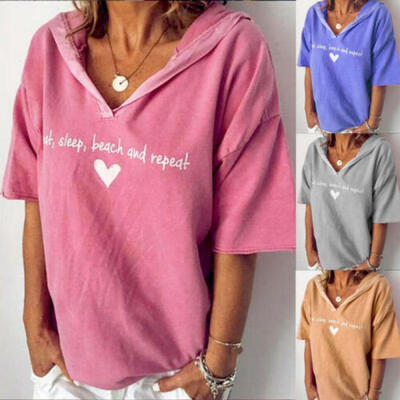 

US Women Short Sleeve Loose T Shirts Ladies Summer Casual Blouse Tops Shirt Tee