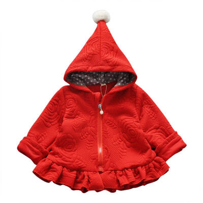 

Autumn Girl Jackets Loose Princess Coats Rose Red Kid Baby Girls Outerwear With Wizard Spire Hat Jackets