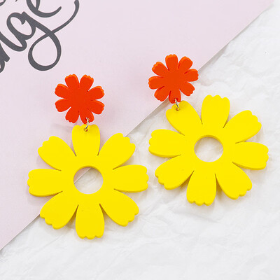 

Flashbuy Boho Style Flower Statement Earrings Alloy Colourful Earrings for Women Fashion Beach Summer Pendientes Girls Jewelry