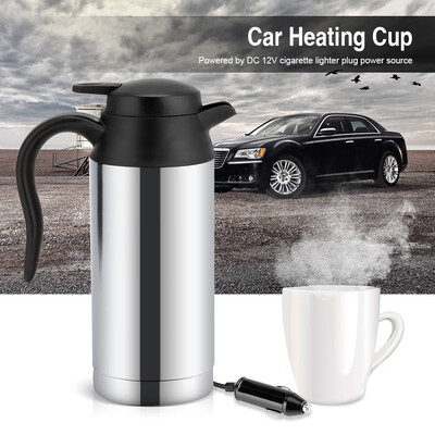

Greensen 750ml Stainless Steel Electric Car Kettle Heating Cup Coffee Mug Travel Water Bottle Heating Water Bottle