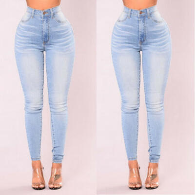 

Womens Stretch Skinny Denim Jeans Slim Jeggings High Waist Pencil Pants Trousers