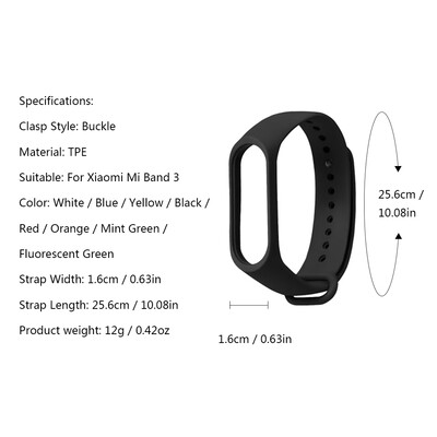 

Replacement Watch Band Sport Wristband Fashion Simple Style Wrist Strap for Xiaomi Mi Band 3 Smart Bracelet
