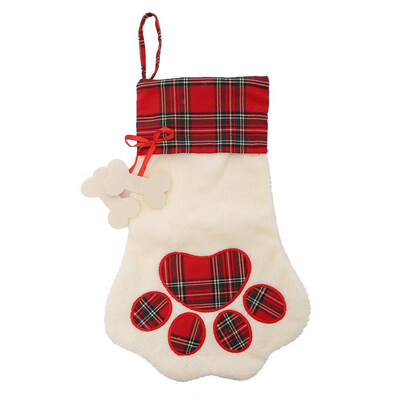 

FUNNYBUNNY Christmas Stocking for Pet Dog Cat Large Paw Stocking for personalize