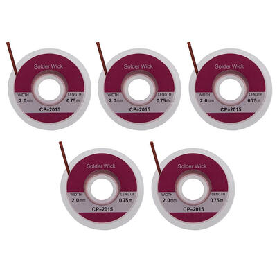

5pcs 075m 20mm Desoldering Braid Solder Remover Sucker Flux Wick Cable