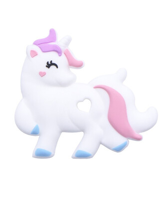 

Cute BPA Free Organic Chewable Toddler Infant Kid Baby Teether Silicone Unicorn Pendant Teething Products For Baby Chew