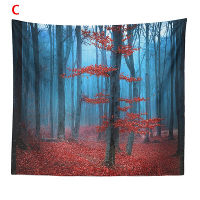 

Toponeto Misty Forest Tapestry Wall Hanging Nature Landscape Tapestry Sunshine Through Tree Tapestries For Bedroom Living Room