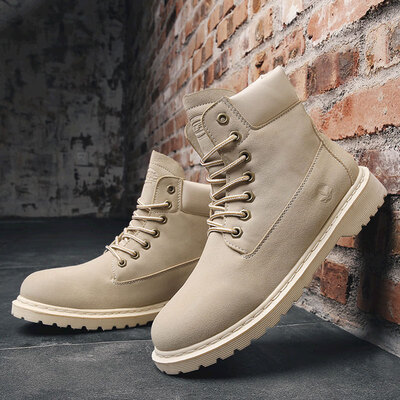

Martin boots mens tooling boots summer breathable England high to help mens boots in the tide shoes Korean version of the wild mens shoes