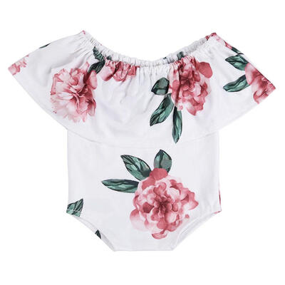 

Lovely Newborn Photography Props Baby Girl Flower Print Rompers Lotus Decor
