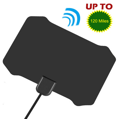 

HDTV023 25dB Indoor Digital TV Aerial Digital HDTV Antenna 120 Miles with Signal Amplifier Booster TV Radius Antenna VHF UHF Anten