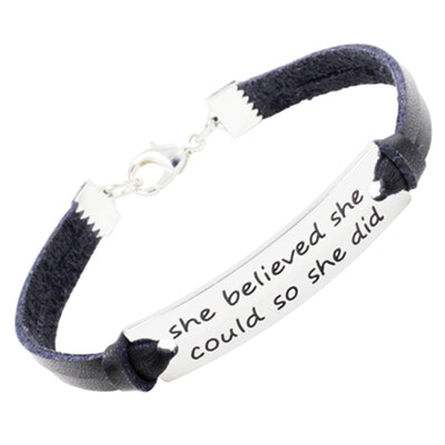 

New Charm Fashion Gifts Women Inspirational Leather She Gift Women Leather Bracelet