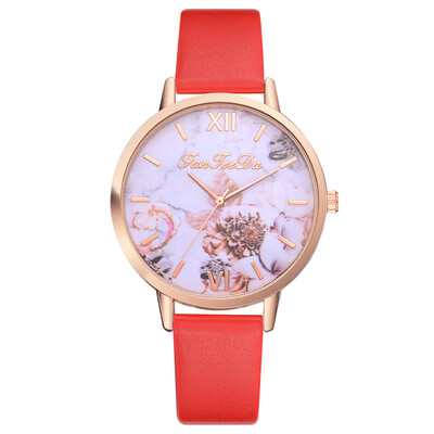 

FanTeeDa Women Bracelet Watch Contracted Rose Gold Leather WristWatches Women Dress Ladies Quartz Clock Dropshiping 533