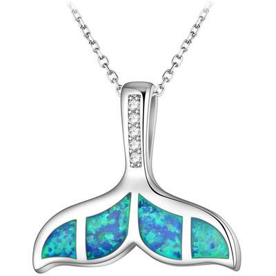 

Blue Pendant Necklace for Women Mermaid Whale Tail Animal Jewelry Gift Xmas Birthday Thanksgiving
