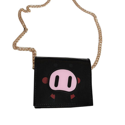 

Cute Cartoon Pig Transparent Jelly Lady Flap Small Square Crossbody Shoulder Bag