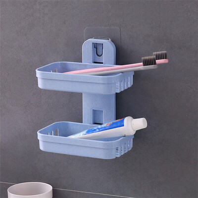 

〖Follure〗Bathroom Shower Soap Box Dish Storage Plate Tray Holder Case Soap Holder Double