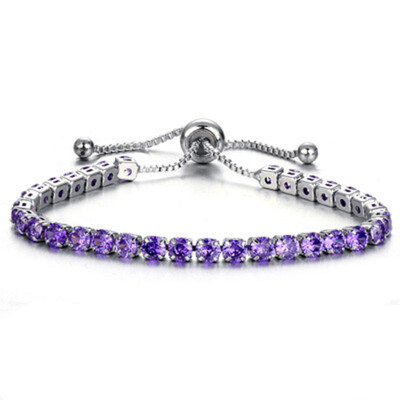 

Luxury Shiny Solid Drill Single Row Press Pull Bracelet Girls Jewelry Personality Fashion Bracelet