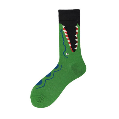 

2019 Men Fashion Printing Cartoon Crocodile Shark Zebra Dog Sloth Koala Flower Bird Colorful Socks Soft Comfort Cotton Sox