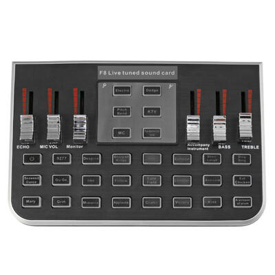 

F8 4 Modes Studio Audio Mixer Microphone Webcast Streamer Live Sound Card