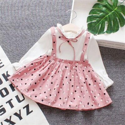 

Toddler Kids Baby Girls Polka Long Sleeve Dress Princess Party Bow Tutu Dresses