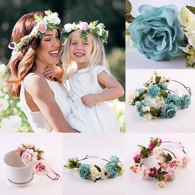 

Cute Beautiful Women Girls Boho Flower Floral Hairband Headband Crown Party Bride Wedding Beach