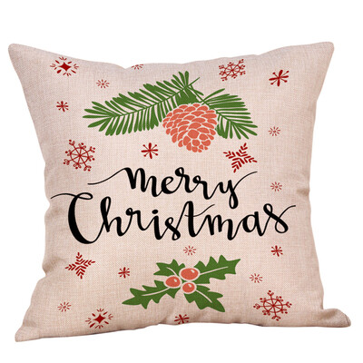 

Tailored Merry Christmas Pillow Cases Cotton Linen Sofa Cushion Cover Home Decor