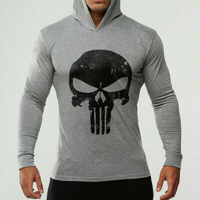 

Men Gym Thin Hoodie Long Sleeve Hoodies Sweatshirt Casual T-Shirt Fitness Tops