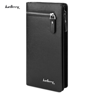 

Baellerry Solid Color Men Cell Phone Money Photo Card Clutch Wallet
