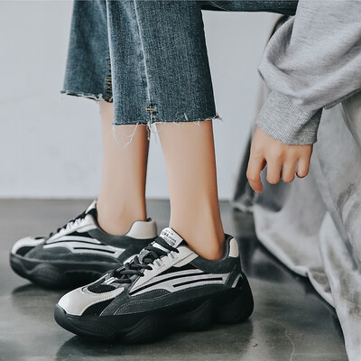 

Yi Dian sports wind old shoes women early autumn new reflective casual shoes leather thick bo