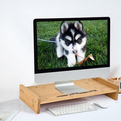 

Gobestart Bamboo Wood Monitor Stand Computer Riser Desk Laptop TV Screen Heightening Base
