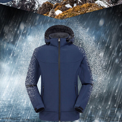 

Toponeto Men Winter Hooded Softshell For Windproof And Waterproof Soft Coat Shell Jacket